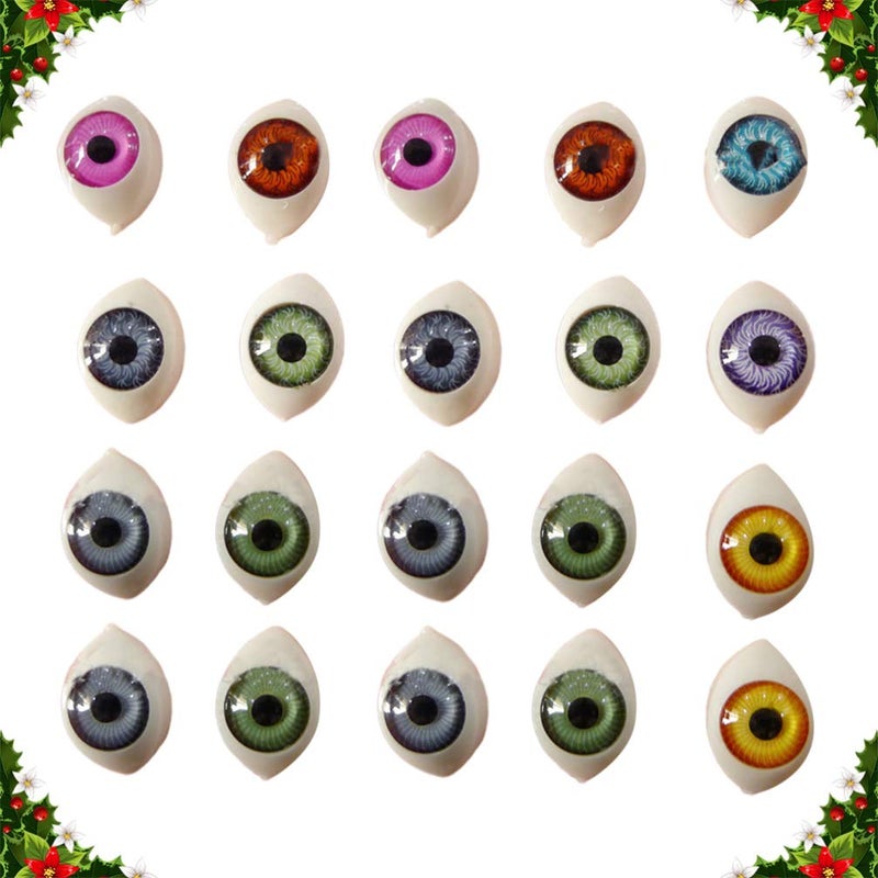 EXCEART Acrylic Halloween Eyeballs: 100Pcs 12X16Mm Half Round Doll Eyes for DIY Crafts Simulation Eyes for Plush Toys Scrapbooking and Decoration ï¼ˆAssorted Colorï¼‰ - Image 2