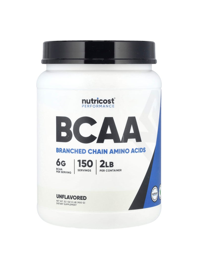 Nutricost Performance, BCAA, Unflavored, 2 lb (900 g)