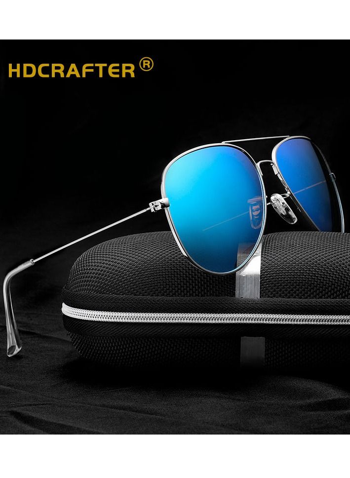 HDCRAFTER Men's Full Frame Polarized UV400 Pilot Frame Sunglasses - Image 1