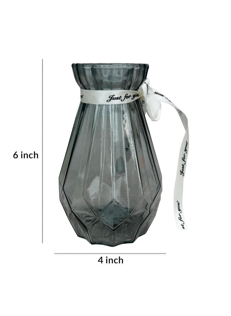 Art Street Art Street Decorative Origami Pear Shaped Vase, Transparent Flower Glass Vase for Home Decor, Wedding Decoration, Living Room, Bedroom and Office Décor(Size: 4x6 Inch)  - Image 4