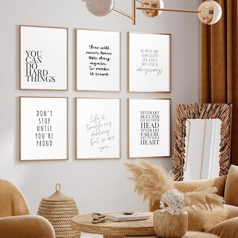 Youillne Inspirational Quotes Canvas Wall Art Set of 6 - Image 3