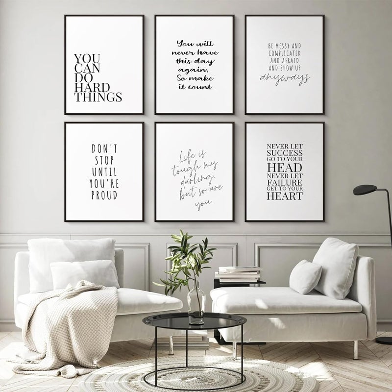 Youillne Inspirational Quotes Canvas Wall Art Set of 6 - Image 4