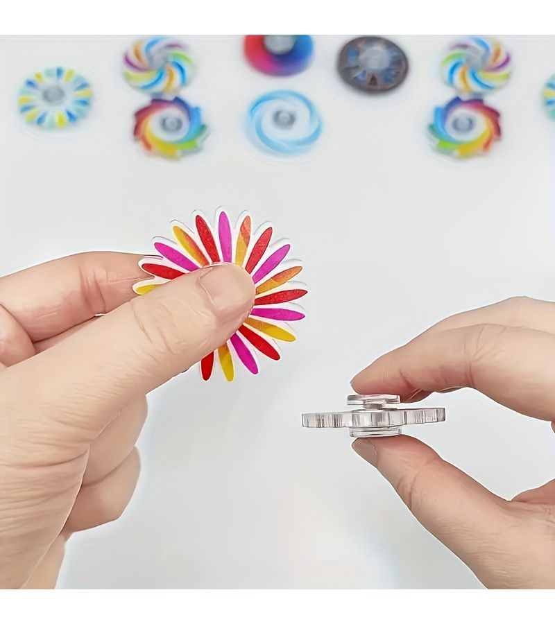 6 Random Acrylic Fidget Spinners Party Favors Easter Holiday Gift Kids Toys - Image 5
