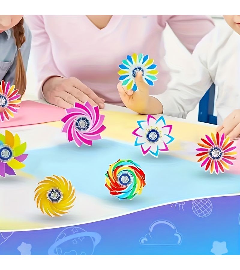 6 Random Acrylic Fidget Spinners Party Favors Easter Holiday Gift Kids Toys - Image 3