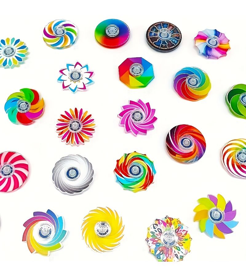 6 Random Acrylic Fidget Spinners Party Favors Easter Holiday Gift Kids Toys - Image 4