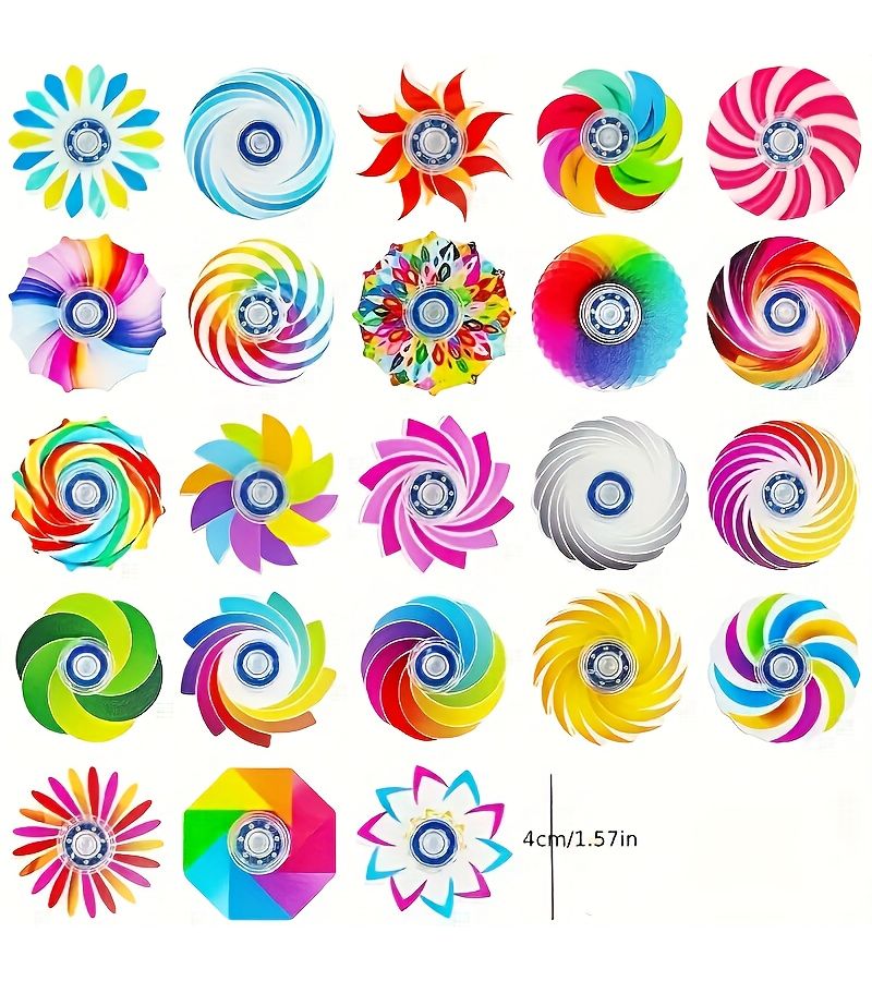 6 Random Acrylic Fidget Spinners Party Favors Easter Holiday Gift Kids Toys - Image 2