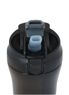 Any Morning Travel Coffee Mug with Lid and Straw 400ml, Insulated Stainless Steel Coffee Tumbler, Travel Coffee Cup for Hot and Cold Beverage, Leakproof and Spillproof, 14 oz, Black - SI232021  - Image 3