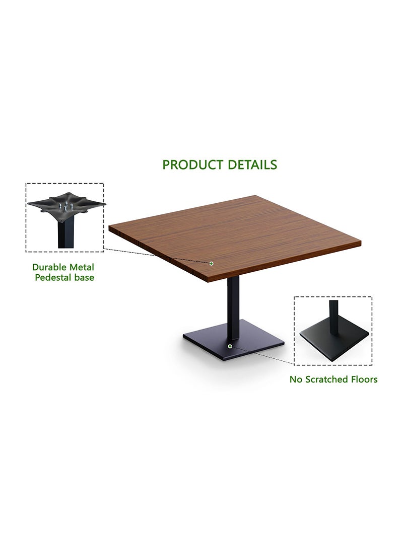Mahmayi Ristoran 500X500E-720 24 seater Square Base Cafe-Dining-Meeting Table Light Walnut