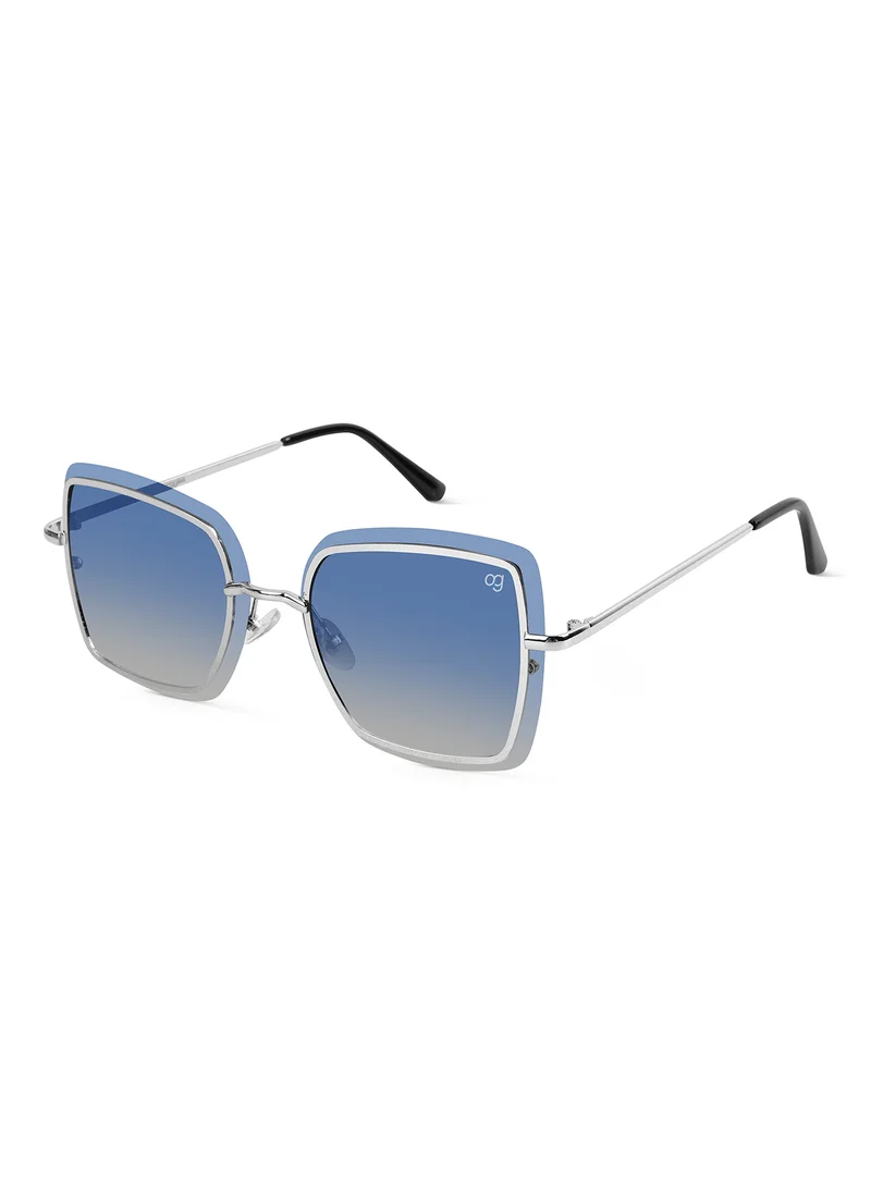 Woggles Latest & Stylish UV Protected Blue Square Sunglasses for Women