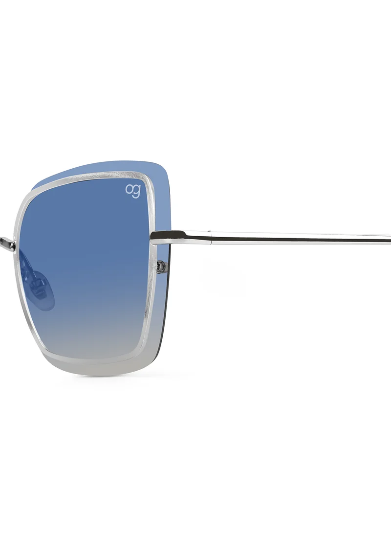 Woggles Latest & Stylish UV Protected Blue Square Sunglasses for Women