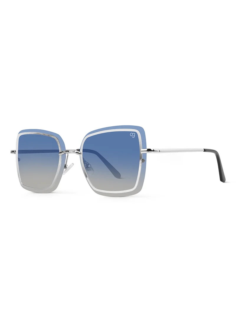 Woggles Latest & Stylish UV Protected Blue Square Sunglasses for Women