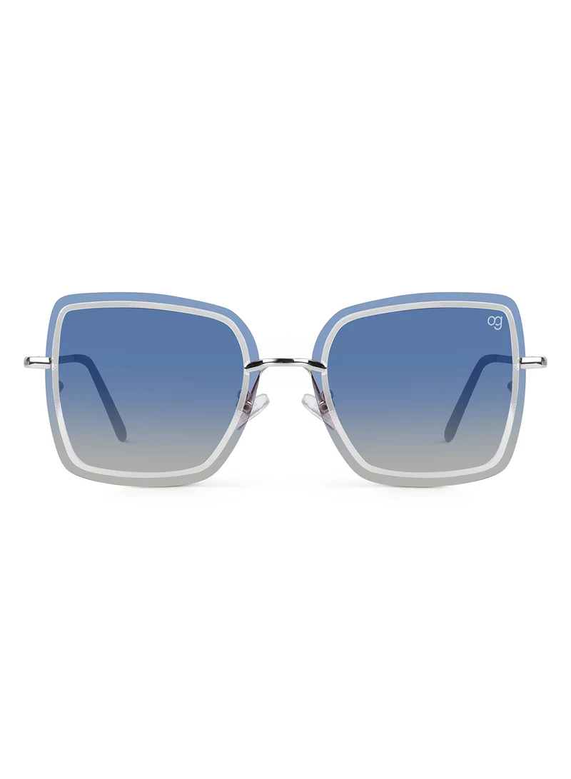 Woggles Latest & Stylish UV Protected Blue Square Sunglasses for Women