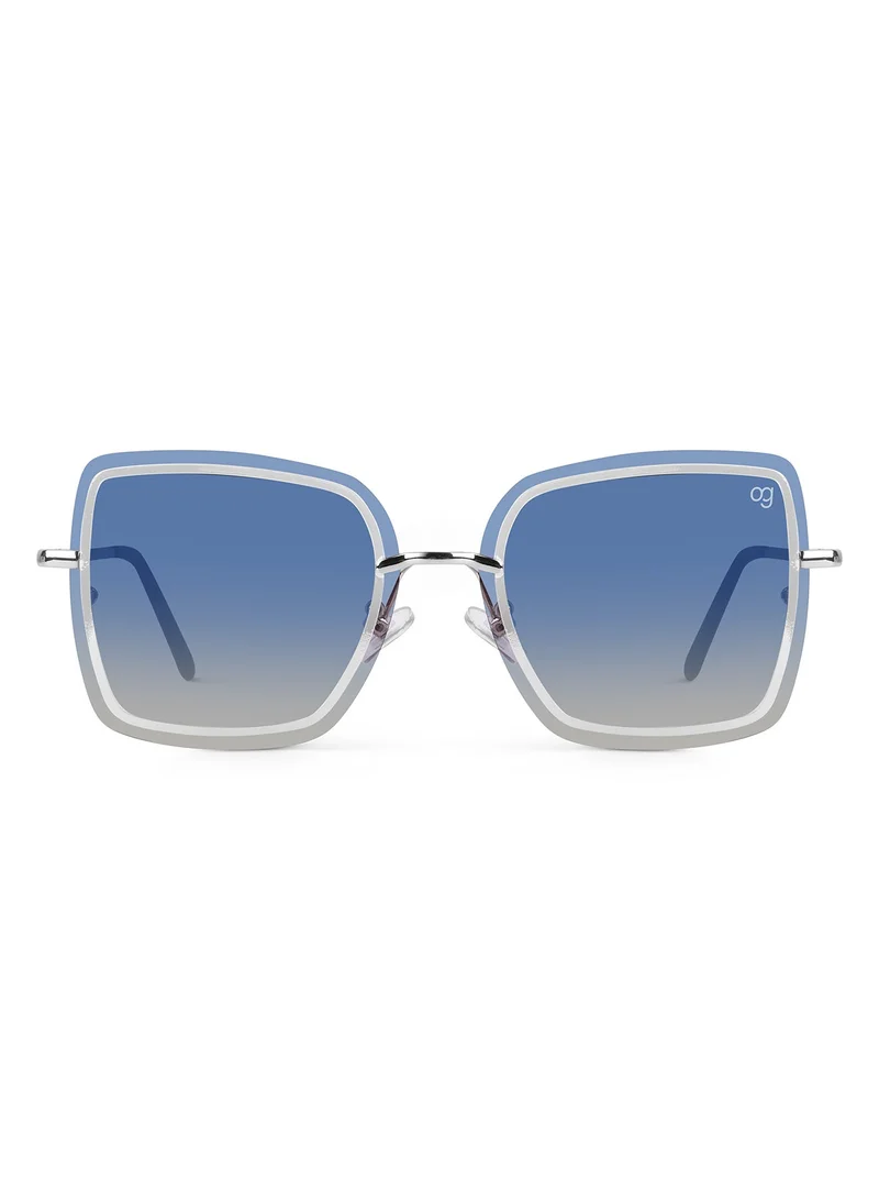 Woggles Latest &amp; Stylish UV Protected Blue Square Sunglasses for Women