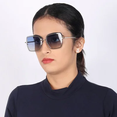 Woggles Latest &amp; Stylish UV Protected Blue Square Sunglasses for Women