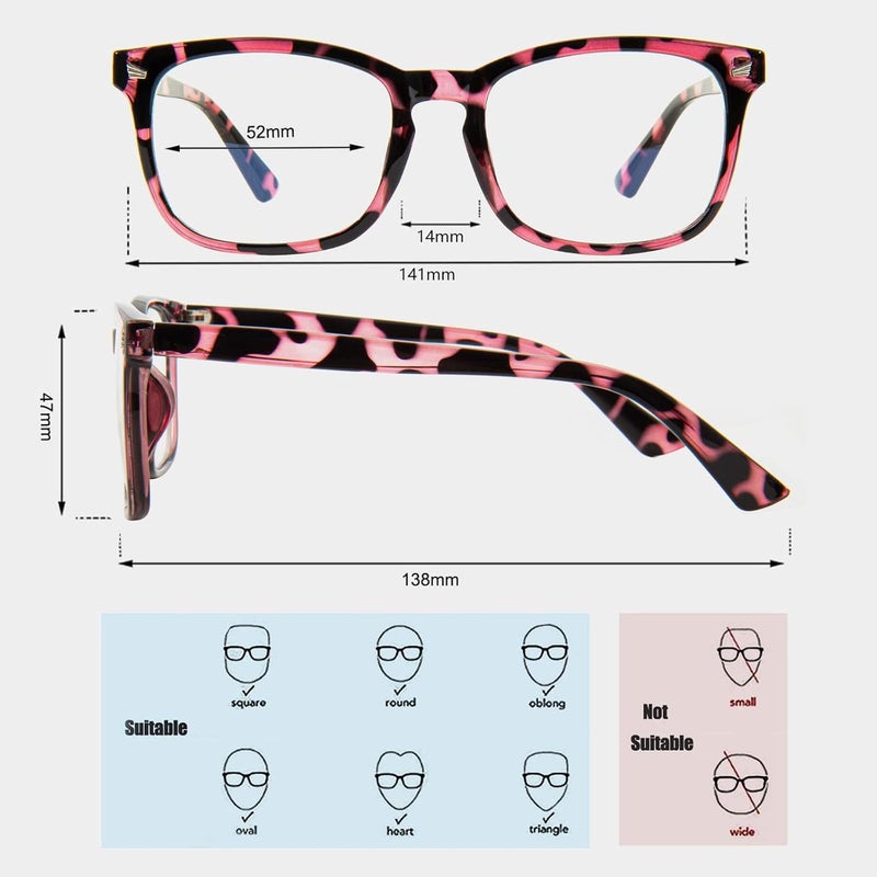 MAXJULI Blue Light Blocking Glasses,Computer Reading/Gaming/TV/Phones Glasses for Women Men(Light Red Tortoise) - Image 3