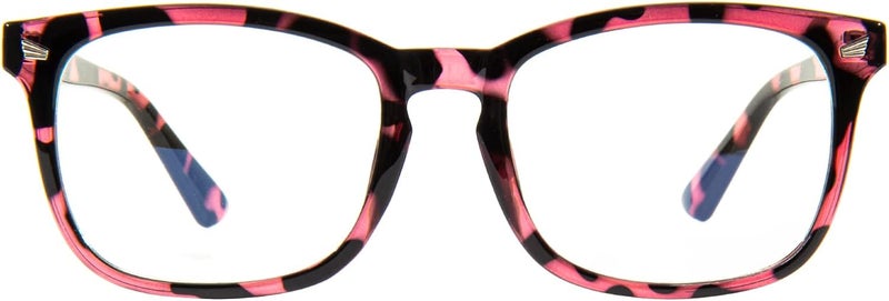 MAXJULI Blue Light Blocking Glasses,Computer Reading/Gaming/TV/Phones Glasses for Women Men(Light Red Tortoise) - Image 1