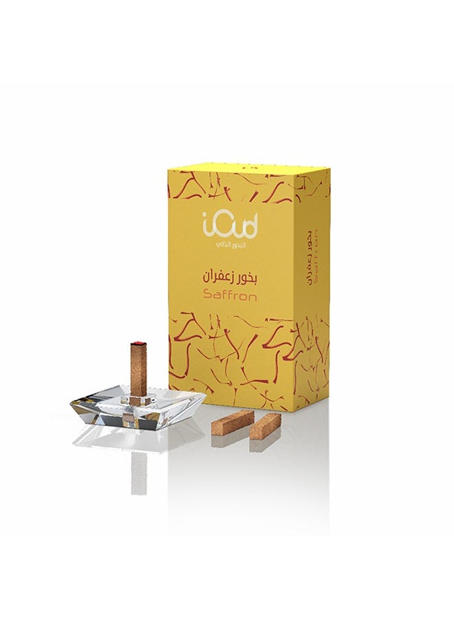 آي عود 16 قطعة بخور عود عطر زعفران مع حامل بخور رائحة خشبية 
18x10x3 سنتيمتر  - Image 1