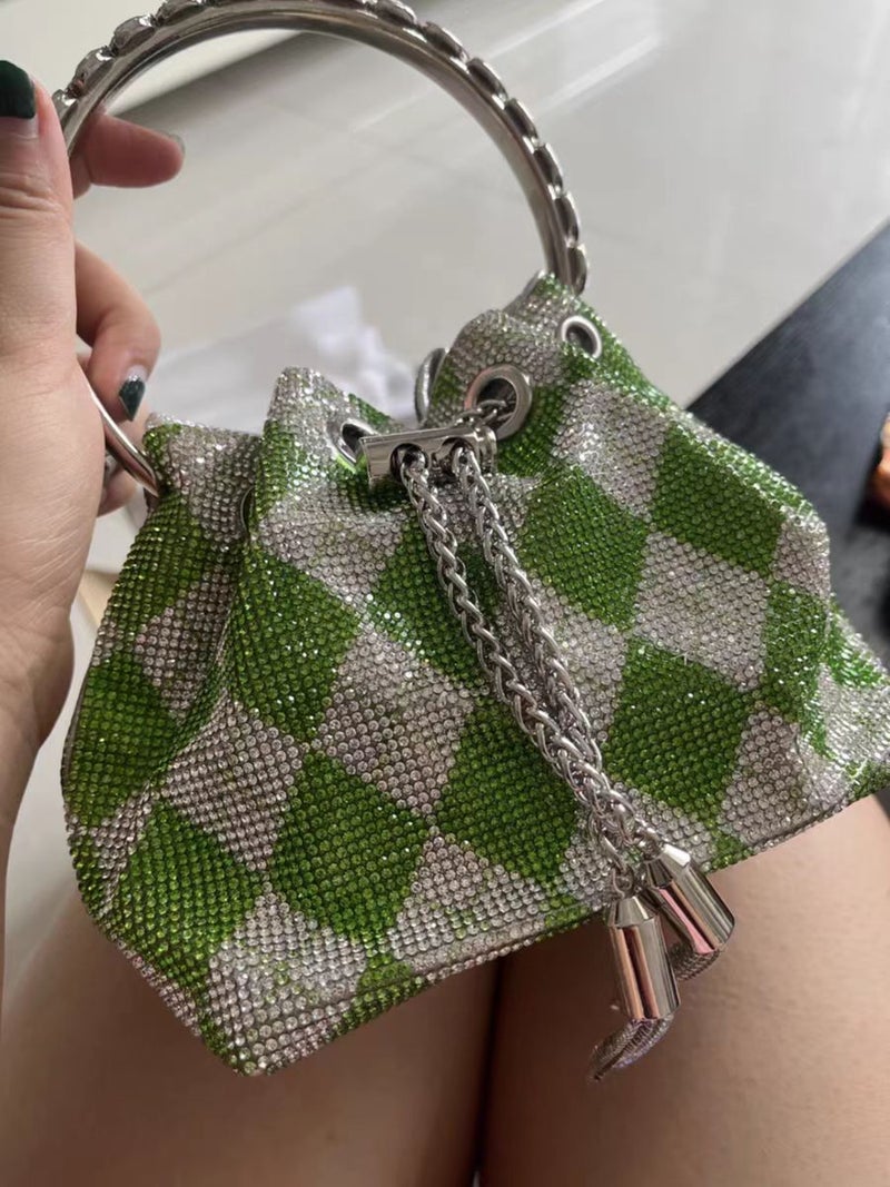 2025 Shenglu Flame Stone Bucket Drawstring Diamond Rhinestone Women'S Shoulder Chain Bag Women Bag - Image 1