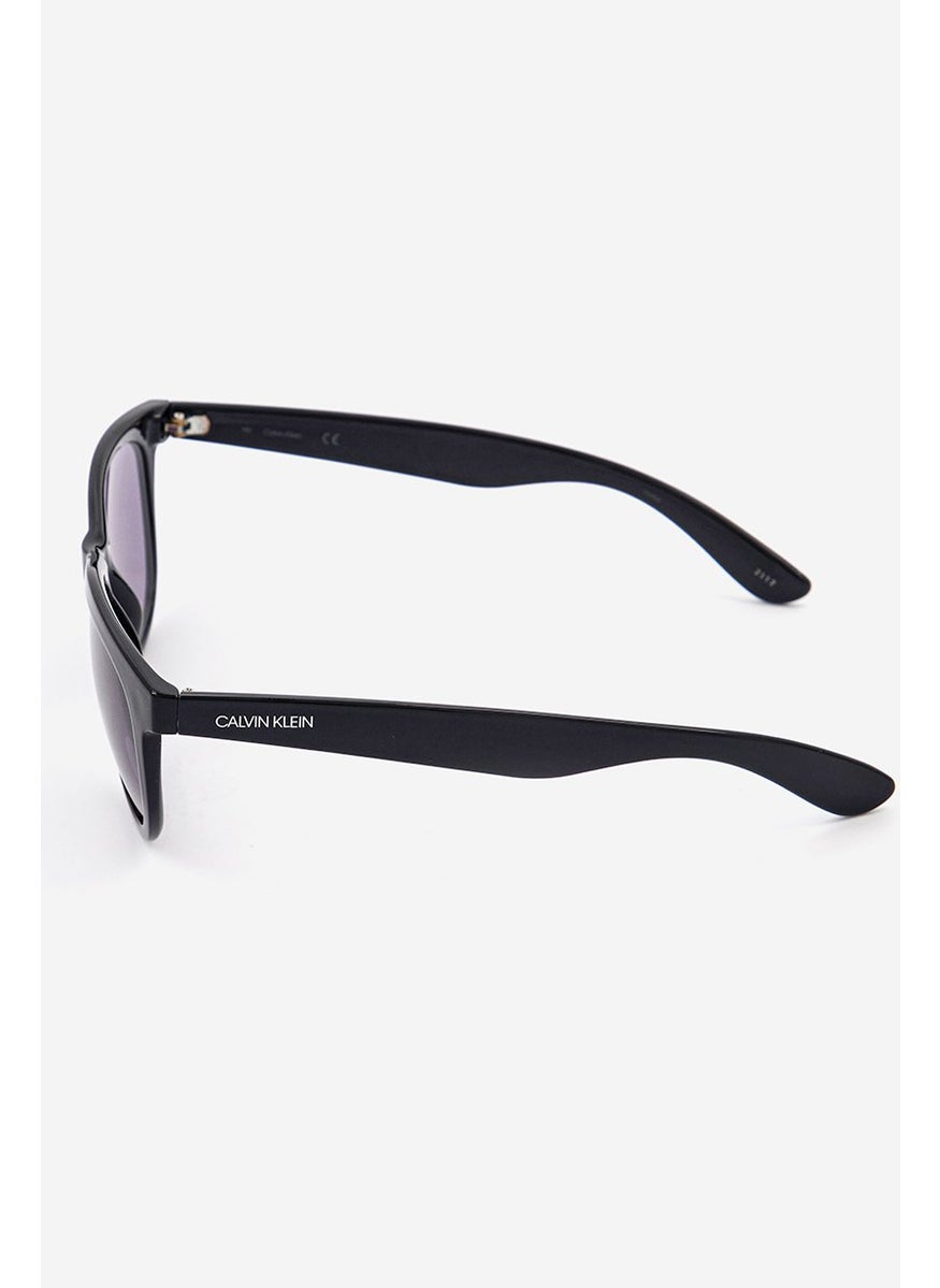 CALVIN KLEIN - Men Fashion Rounded Square Sunglasses CK19567S, Black - Image 1