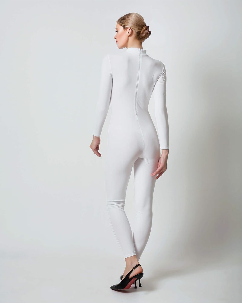 speerise Adult High Neck Zip One Piece Unitard Full Body Leotard Bodycon Jumpsuit for Women - Image 4