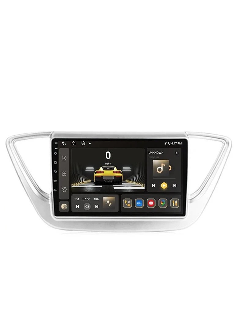 MNT - The Hyundai Accent 2018 -2021 screen is part of the car’s infotainment system. It runs on Android and supports features like Apple CarPlay and Android Auto, allowing you to easily connect your smartphone. It also offers a high resolution of up to 1080 pixels, making it excellent for displaying information and maps clearly. - Image 1