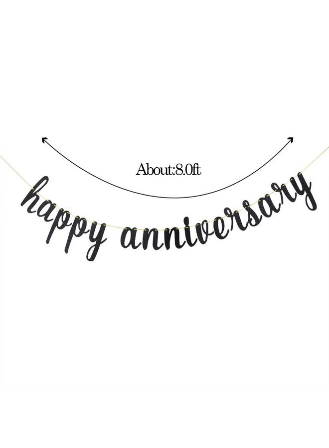 WeBenison Happy Anniversary Banner for Birthday/Wedding Anniversary Happy Birthday Banner Party Decoration Supplies(Black Glitter) - Image 4