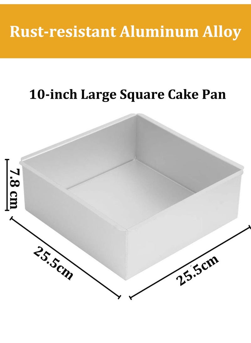 10 Inch Square Baking Pan for Brownie Cake with Removable Bottom Aluminum Chiffon Cake Mold Non-stick Baking Tray Square Baking Mold Cheesecake Pan - Image 2