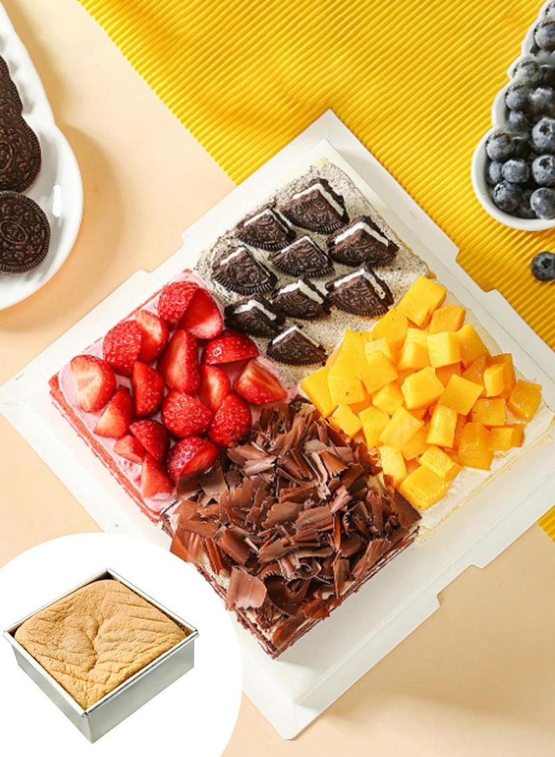 10 Inch Square Baking Pan for Brownie Cake with Removable Bottom Aluminum Chiffon Cake Mold Non-stick Baking Tray Square Baking Mold Cheesecake Pan - Image 5