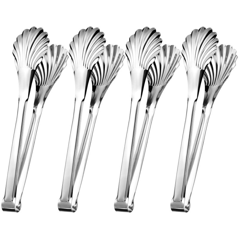 Uiifan 4 Pcs 11in Buffet Salad Serving Tongs Stainless Steel Catering Chef Food BBQ Utensils for Parties
