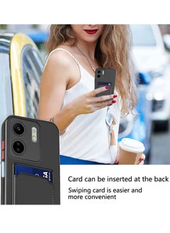دبليو تيك غطاء حماية من السيليكون TPU مع حامل البطاقة لهاتف Xiaomi Redmi 13C 4G 2023 / Xiaomi Poco C65 4G 2023 أسود  - Image 5