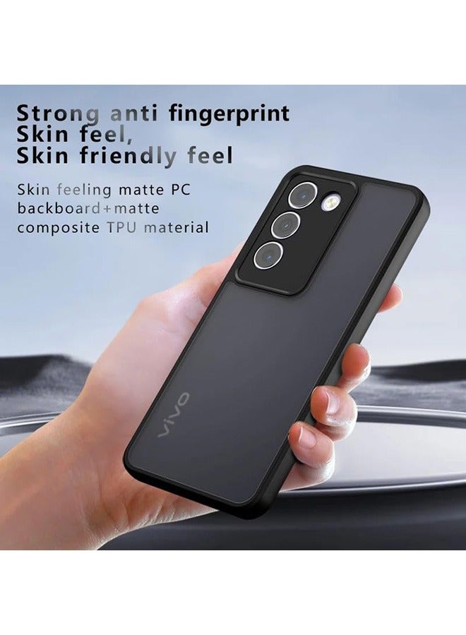 بيوينتي Case for Vivo V30 Lite 5G, Frosted Translucent Back Protective Slim Phone Cover, Anti-Fingerprints,Anti-Fall Drop Protection,Shockproof Case for Vivo V30 Lite 5G (Black) - Image 4