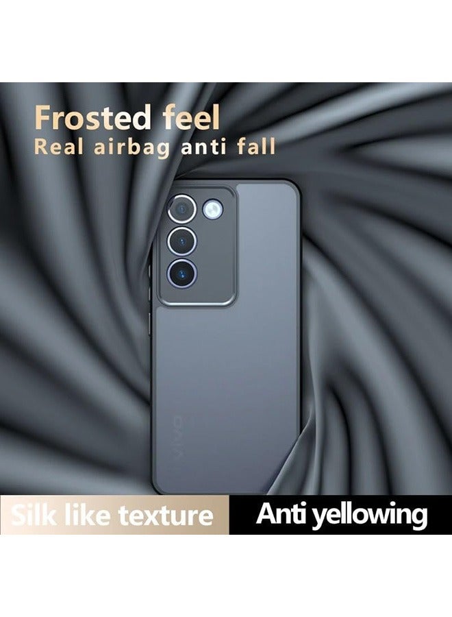بيوينتي Case for Vivo V30 Lite 5G, Frosted Translucent Back Protective Slim Phone Cover, Anti-Fingerprints,Anti-Fall Drop Protection,Shockproof Case for Vivo V30 Lite 5G (Black) - Image 5