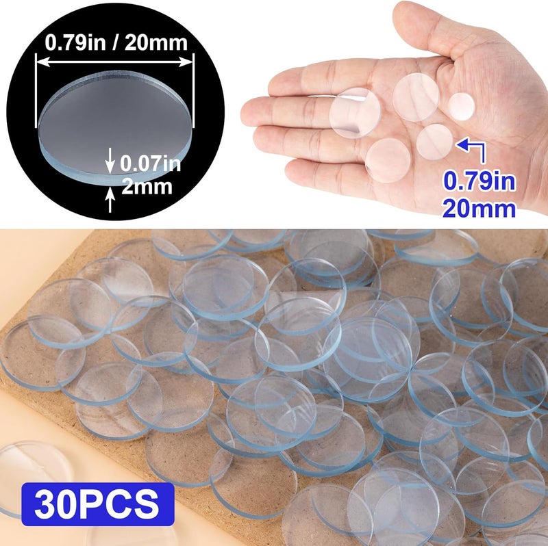 OIIKI 30 PCS Glass Top Bumpers Anti Slip Round Pads 2mm Thickness  Clear Rubber Spacers for Table Kitchen Laptop NonAdhesive - Image 2