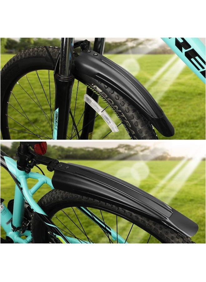 TAGVO TAGVO Bike Fender Set, 2 Parts-Universal Full Cover Thicken Widen Bicycle Mudguard Set Mountain Bike Front and Rear Mud Guard Portable Adjustable Bike Fender Mudflap for MTB Mountain Road Bike  - Image 2