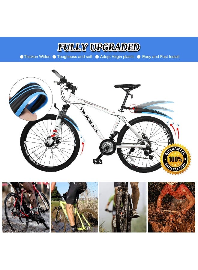 TAGVO TAGVO Bike Fender Set, 2 Parts-Universal Full Cover Thicken Widen Bicycle Mudguard Set Mountain Bike Front and Rear Mud Guard Portable Adjustable Bike Fender Mudflap for MTB Mountain Road Bike  - Image 5