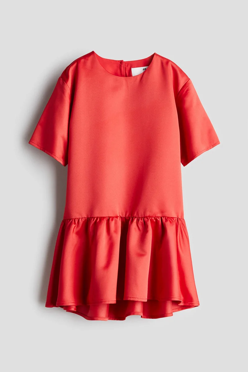 H&M Satin Drop-Waist Dress