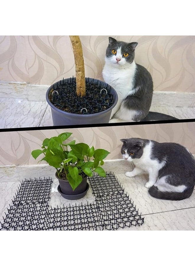 Reelyo Cat Deterrent Mat with Spikes 2/4/6pcs Plastic Prickle Strips Pet Scat Mat Safe Animal Barrier for Cats Dogs Birds Squirrels Indoor Furniture Protector Outdoor Garden Digging Stopper | For Home, Sofa, Garden, Fence, Balcony, Yard, Window 34×42cm/pc - Image 3