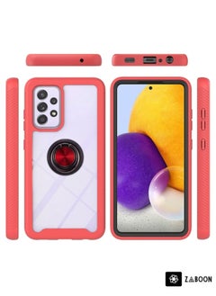 Protective Case For Samsung Galaxy A72 Starry Sky Solid Color Series Shockproof PC + TPU Protective Case with Ring Holder & Magnetic Function