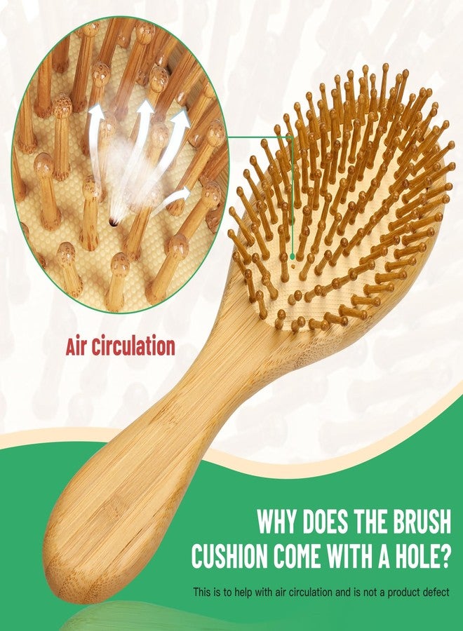 NEVERLAND Bamboo Brush for Hair Growth - Natural Bamboo Bristles Detangling Wooden Paddle Hairbrush for Massaging Scalp for Women Men and Kids Improve Hair Growth with Ergonomic Handle - Image 3