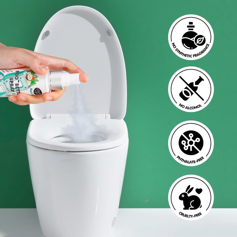 Clean-n-Fresh Toilet Spray 6.8 Fl.Oz, Poop Spray Beach Coco, Bathroom Air Fresheners Spray, Long Lasting Odor Eliminator - Coconut, Vanilla & Lily of the Valley - Image 5