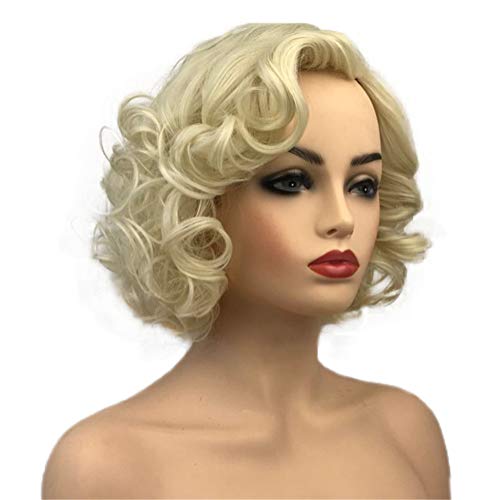 Aimole Women Short Curly Wig Synthetic Hair Cosplay Costume Halloween Party Daily Everyday Wear Wig Heat Resistant (613E) - Image 2