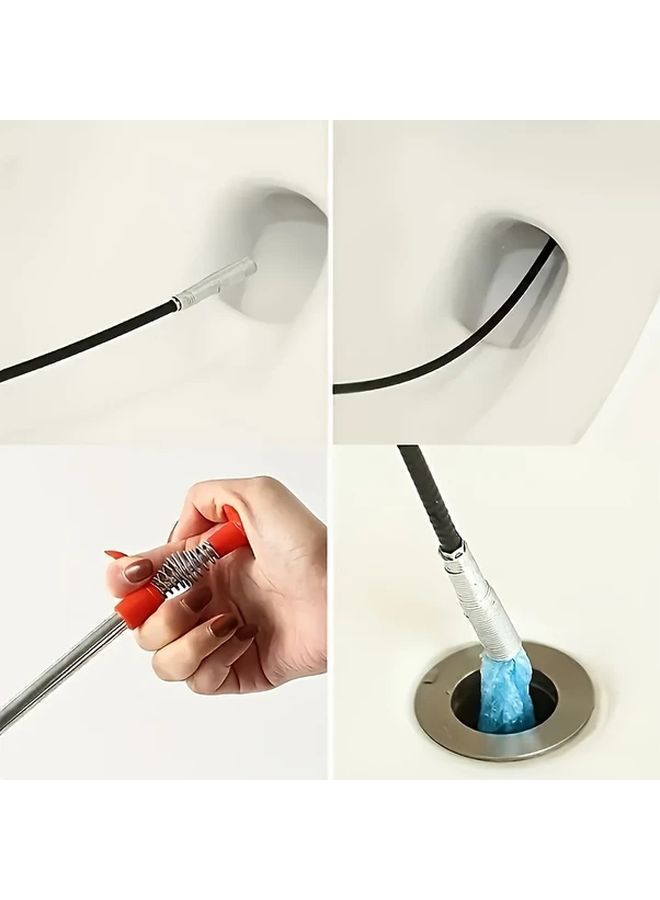 16 Inch Drain Tool Plunger Toilet Clog Remover 4 Flexible Jaws Hand Grip Home Use - Image 5