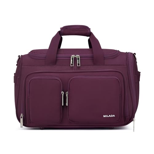 MILADA Underseat Carry On Luggage Bags for Travel Lightweight Foldable Carry On Bags for Airplanes Small Duffle Bag for Men Women TSA Approved Underseat Bag Travel Tote Bags Purple - Image 1