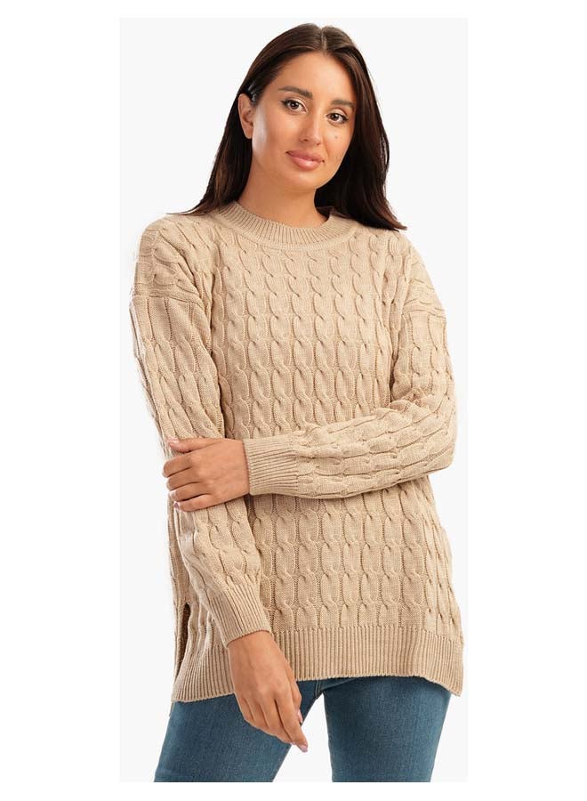 Carina Knitted Pullover with Slits - Image 1