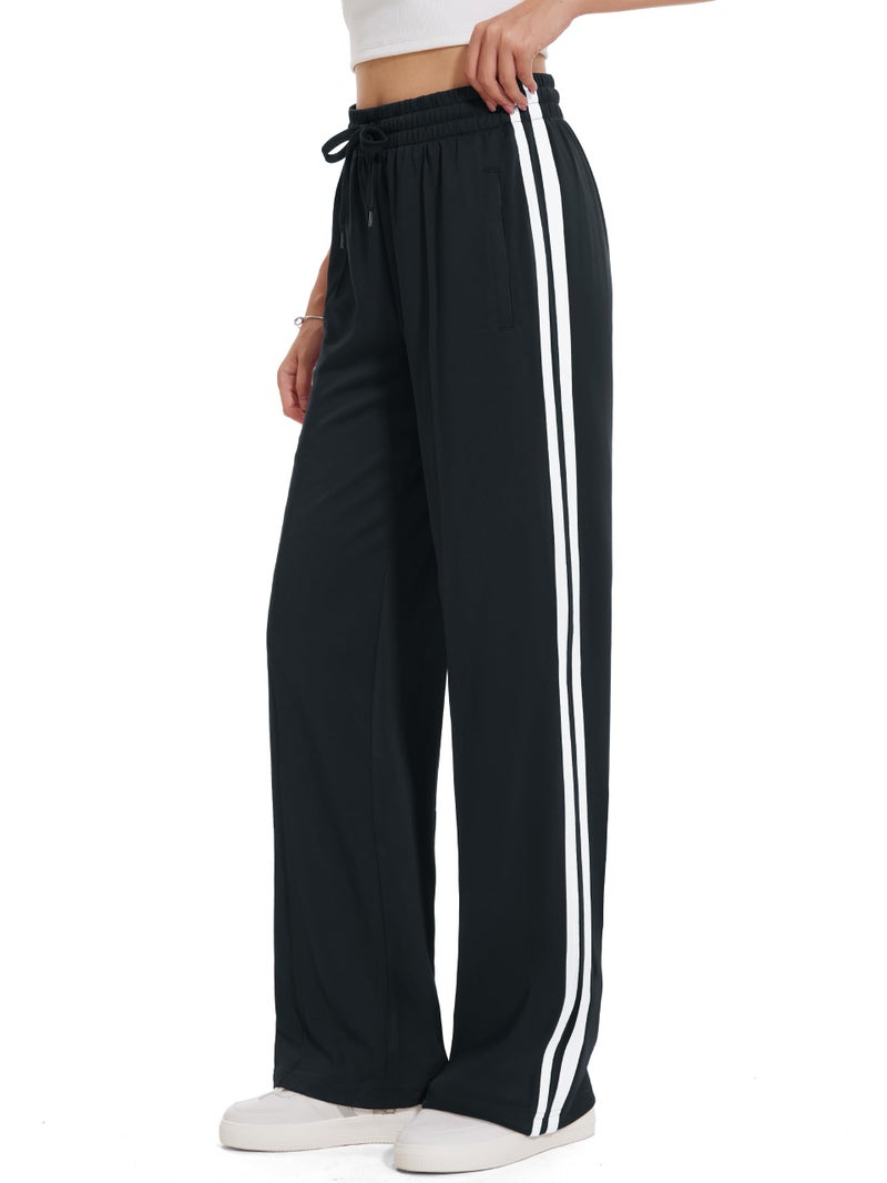 Tapata Women's 34" Inseam Tall Track Pants Loose Straight Leg Jogging Sweatpants Warm-Up Sports Athletic Running, Black, XXL - Image 1