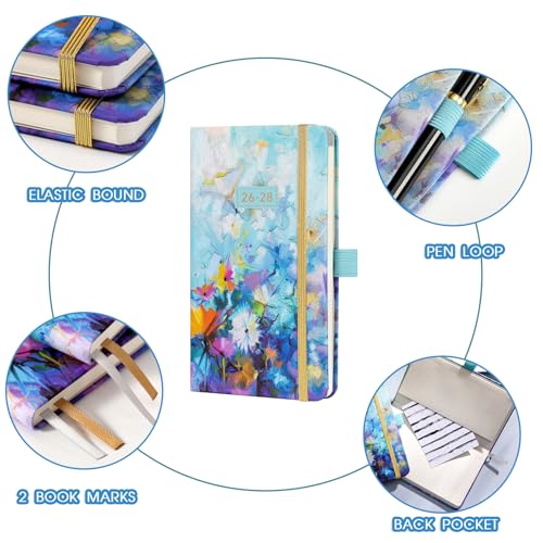 MaaIbok 2026-2028 Pocket Planner/Calendar - 3 Year Monthly Planner 2026-2028, Jan 2026 - Dec 2028, 6.3" x 3.8", 60 Notes Pages, Inner Pocket, Pen Loop, Elastic Closure, Perfect Organizer for Purse - Image 5
