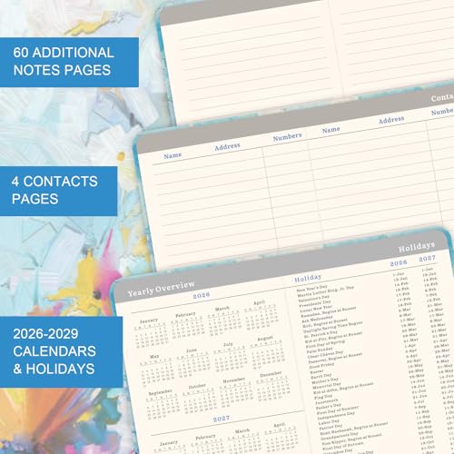 MaaIbok 2026-2028 Pocket Planner/Calendar - 3 Year Monthly Planner 2026-2028, Jan 2026 - Dec 2028, 6.3" x 3.8", 60 Notes Pages, Inner Pocket, Pen Loop, Elastic Closure, Perfect Organizer for Purse - Image 4
