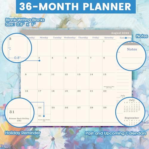 MaaIbok 2026-2028 Pocket Planner/Calendar - 3 Year Monthly Planner 2026-2028, Jan 2026 - Dec 2028, 6.3" x 3.8", 60 Notes Pages, Inner Pocket, Pen Loop, Elastic Closure, Perfect Organizer for Purse - Image 3