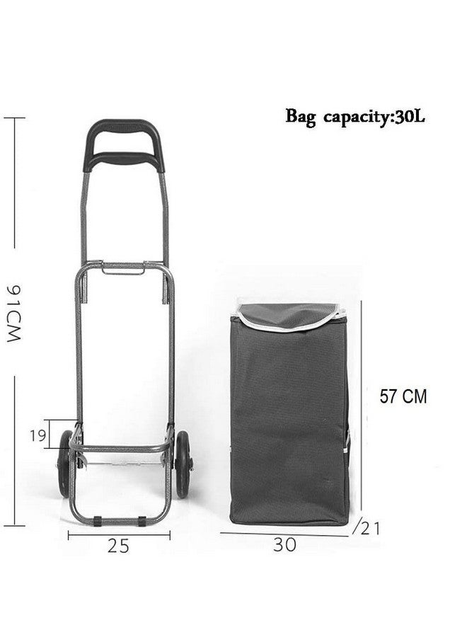 BucketList Shopping Cart Shopping Carry Shopping Trolley, Removable Bag, Folding Shopping Cart with Wheels Large and Lightweight Shopping Trolley (Wine Red) - Image 3
