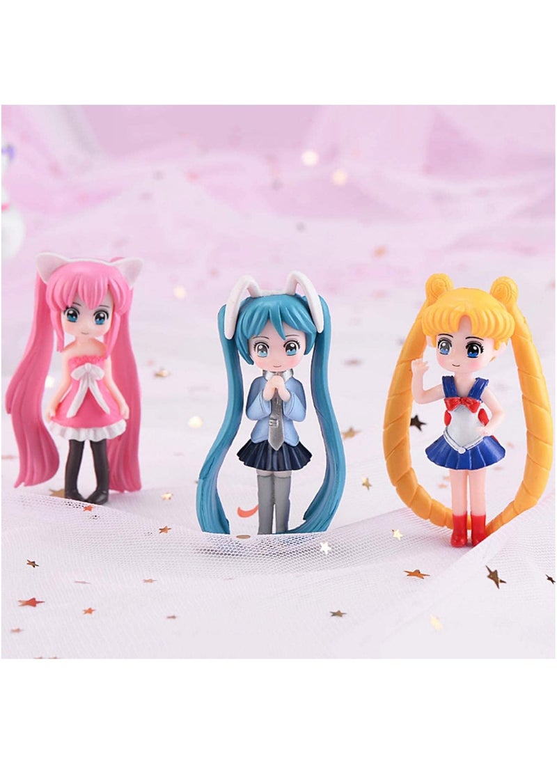 MileMelo 6Pcs Sailor Moon Anime Figure Wopin Sailor Moon Ornaments Party Supplies,Cake Decoration Cupcake Topper Decor Ornaments Party Supplies for Kids and Girls Birthday Party Supplies  - Image 4